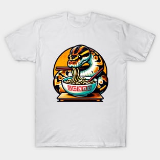 Ball Python Eating Ramen, Cute Kawaii Japan Snake Reptile Lover T-Shirt